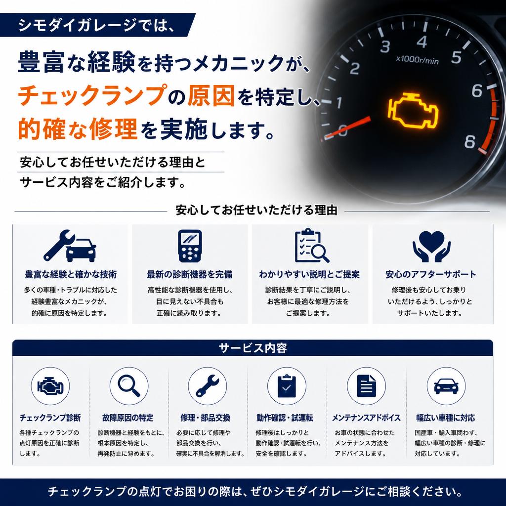 修理は専門家に!シモダイガレージのサービス