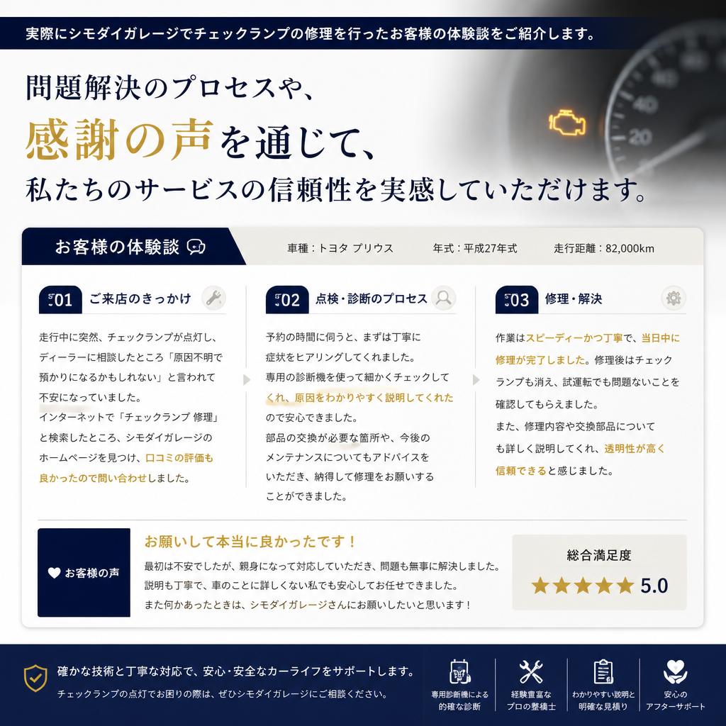 お客様の声：実際の修理事例と信頼の証