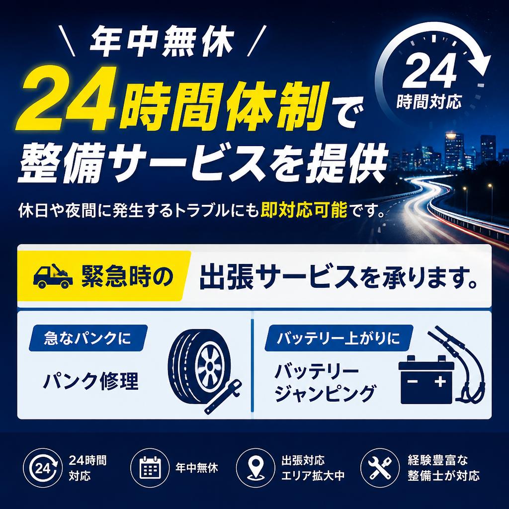24時間稼働の整備サービス